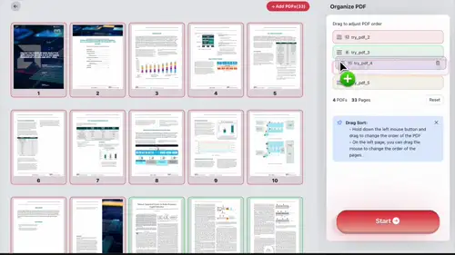 Organize PDF - drag to adjust the order of the entire PDF